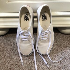 Cream colored Authentic Vans